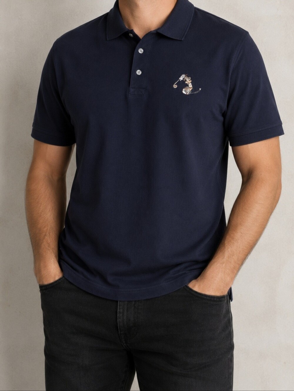 Mickey Mouse Golf Polo Greg Norman Mens XXL Navy Blue